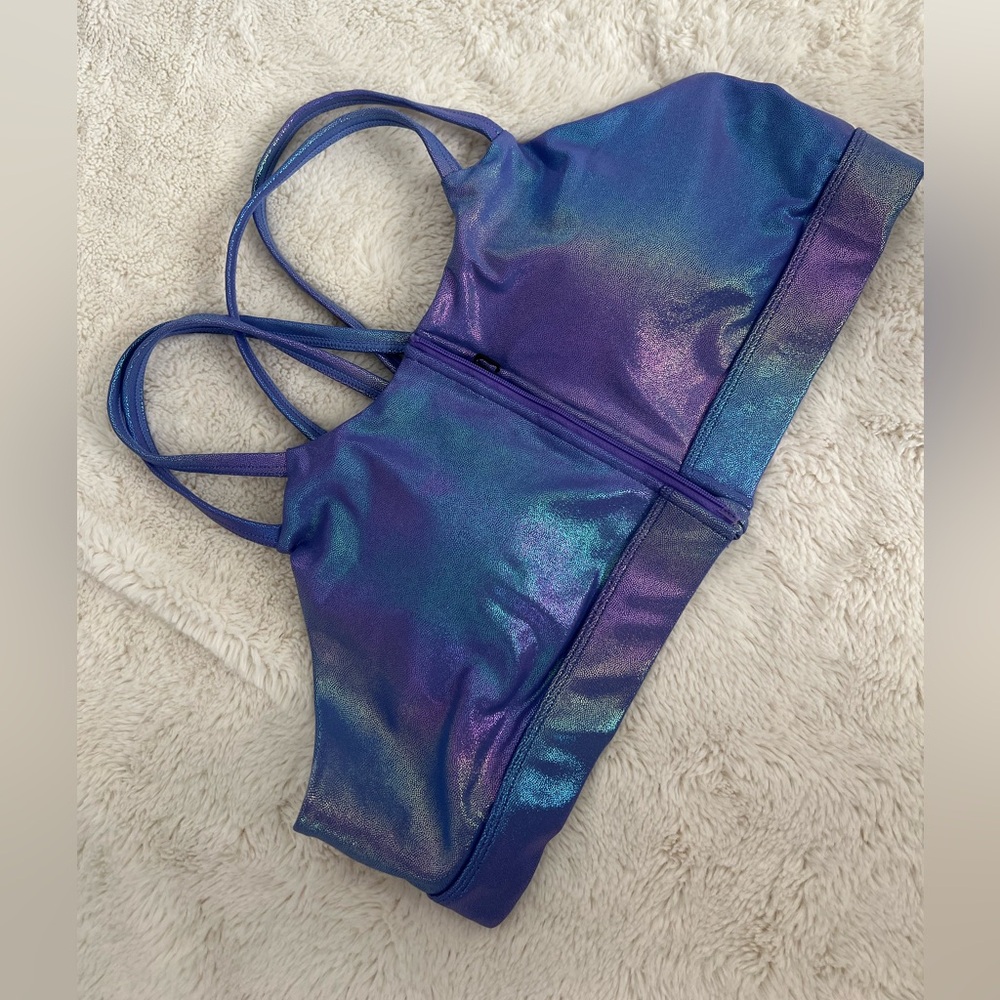 Iridescent Blue and Purple Sports Bra